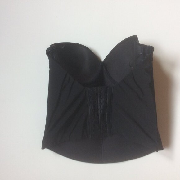 Felina Lingerie Black Long Line Seamless Strapless Wire Demi Bustier Size 38C - Picture 2 of 5